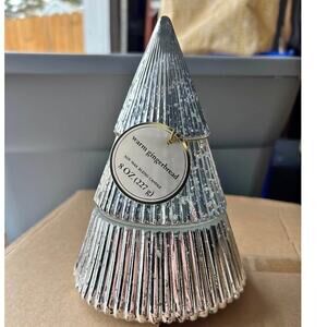 Threshold Christmas Tree 8 oz candle warm gingerbread soy blend wax silver glass